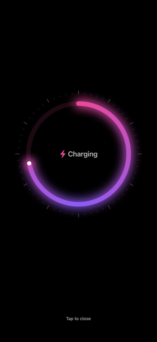 Full-screen charging animation